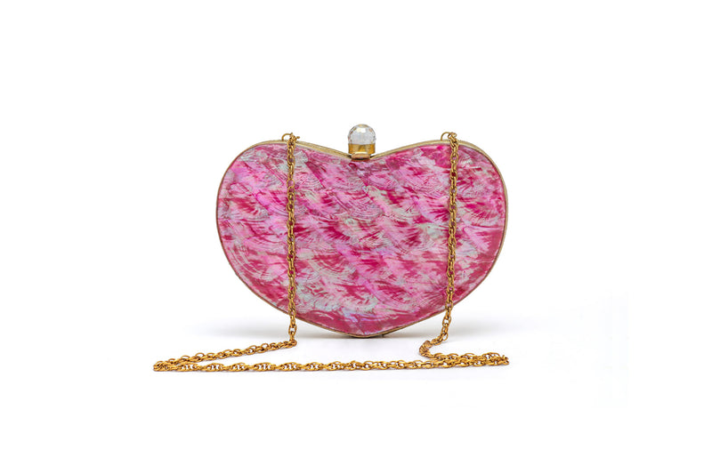 Heart of pearl clutch