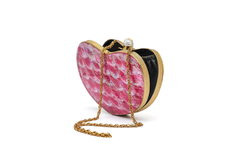 Heart of pearl clutch